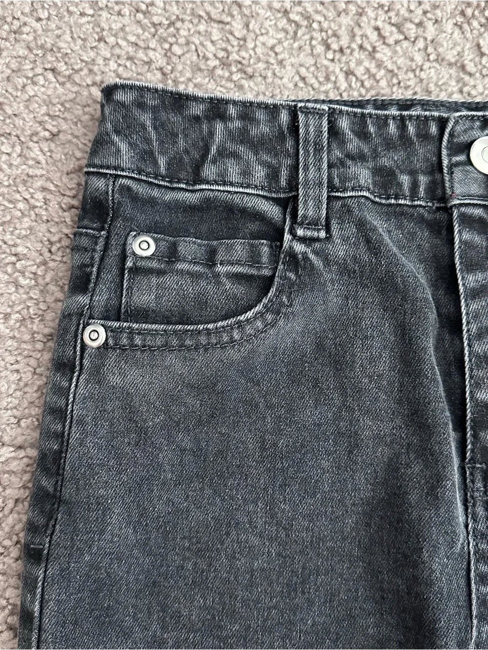 Disney Minnie Mouse Charcoal Gray Straight Denim Jeans Girls 10